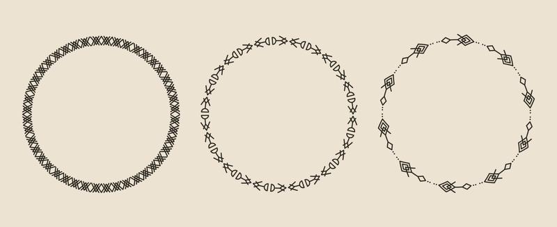 set of circle frames vector