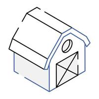 An isometric icon design of barn vector