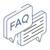 An icon of faq outline vector