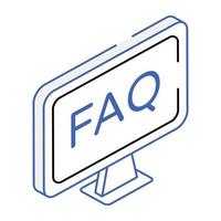 Outline icon of a faq vector