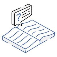A book question isometric icon vector