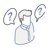 Trendy isometric icon of query vector