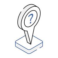 An icon of unknown location isometric design vector