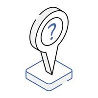 An icon of unknown location isometric design vector