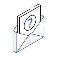 An icon of ask in outline design vector