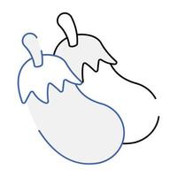 A customizable isometric icon of eggplants vector
