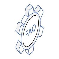 An icon of faq settings isometric design vector