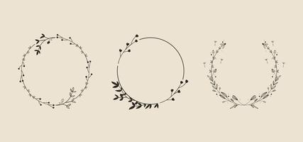 outline flower circle frame, floral rounded frame, free vector 8302353  Vector Art at Vecteezy