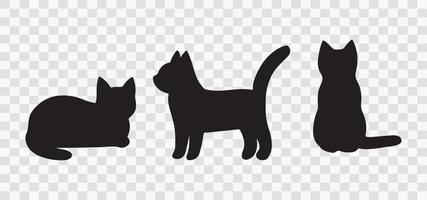siluetas de gato set vector eps 10