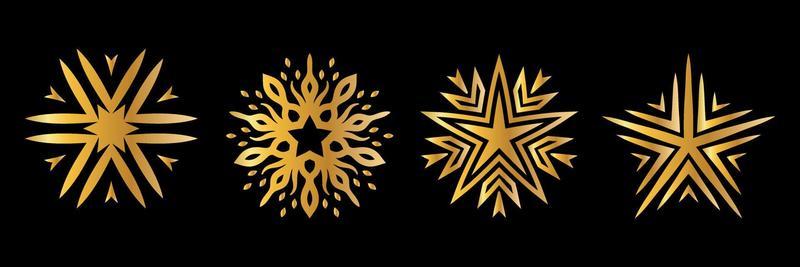 gold star icons on black background