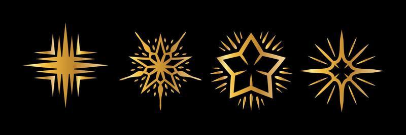 set of gold star vector eps 10