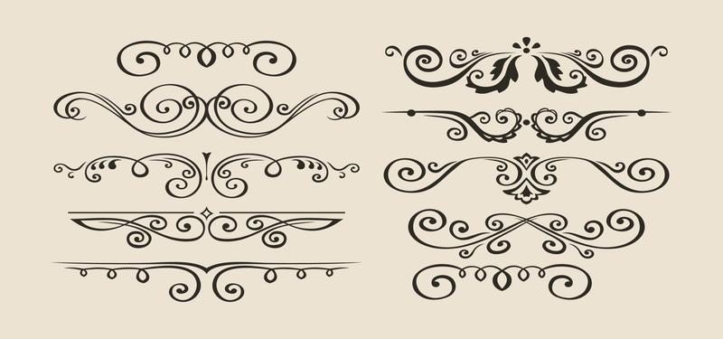 Decorative elements, border and page rules vector eps 10