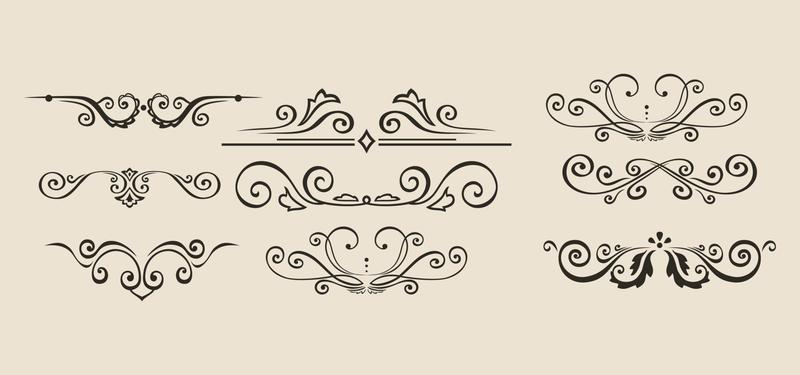 Calligraphic Design Elements, Dividers Vector eps 10