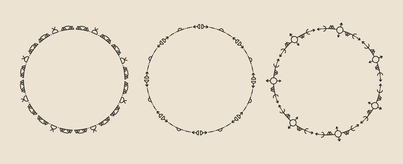 set of circle frames