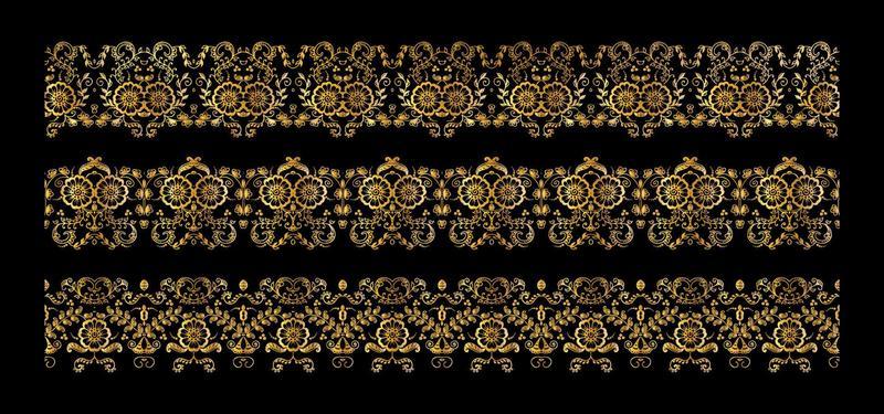 golden borders on black background vector eps 10