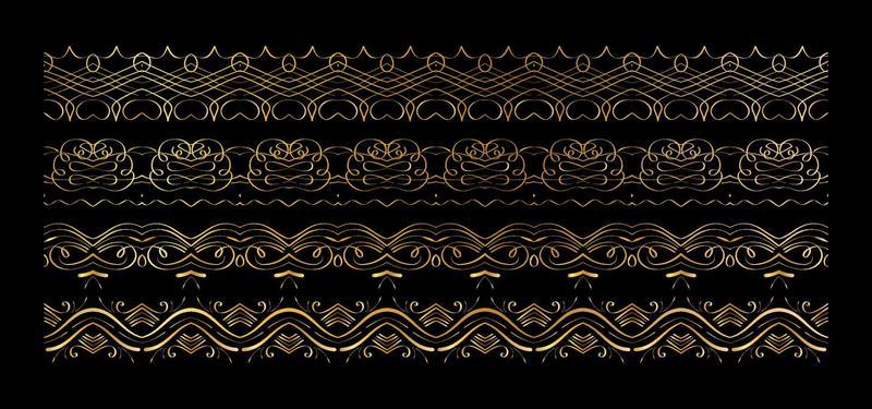 set of decorative gold borders vector eps 10