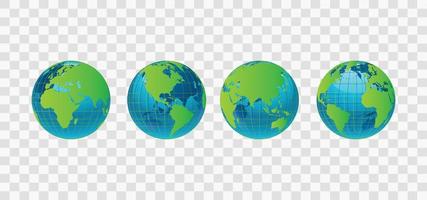 World globe set vector