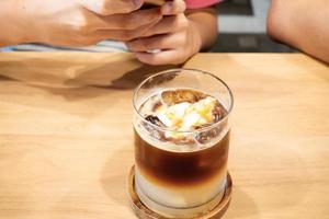 Ice coffee latte coconut photo