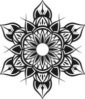 mandala vectorial, blanco y negro vector