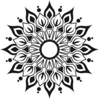 mandala vectorial, blanco y negro vector