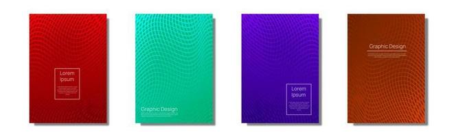 diseño de portada mínimo, ondas de línea coloridas vector