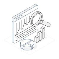 Premium isometric icon of website analysis vector