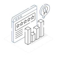 An isometric icon of website layout with scalability vector