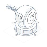 Get this isometric icon of camera robot vector