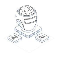 Download premium isometric icon of ai robot vector