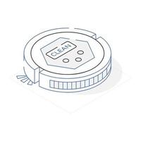 A customizable isometric icon of smart vacuum vector