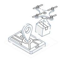 An icon of shop location and Shopping isometric design vector