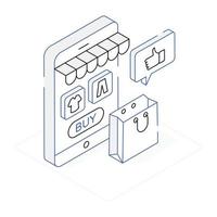 An icon of shop location and Shopping isometric design vector