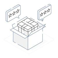 An isometric outline icon of delivery services vector