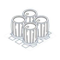 An icon of fuel barrels isometric design