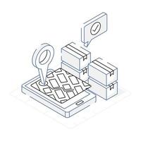 An icon of shop location and Shopping isometric design vector