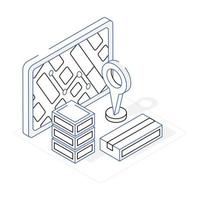 An icon of shop location and Shopping isometric design vector