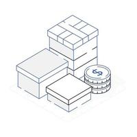 An icon of packaging isometric design vector