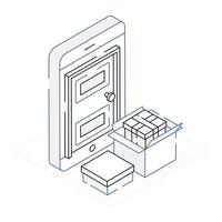 An icon of shop location and Shopping isometric design vector