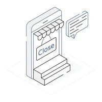 An icon of shop location and Shopping isometric design vector