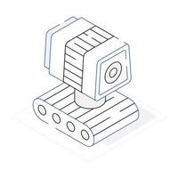 Camera robot isometric icon is ready for use vector