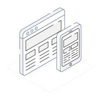 Download isometric icon of responsive web vector