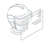 Trendy isometric icon of VR robot vector