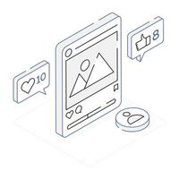 Creatively design isometric icon of media content vector