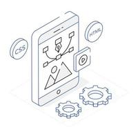 Check this app designing isometric icon vector