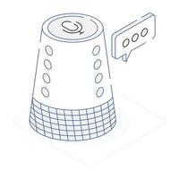 A handy isometric icon of voice assistant vector