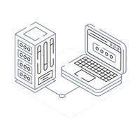 Trendy isometric icon of data hosting vector