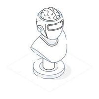 Get this isometric icon of robot maid vector