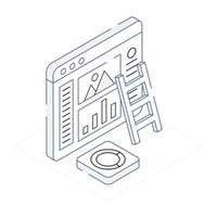 An isometric icon of website layout with scalability vector
