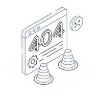 A customizable isometric icon of website error vector