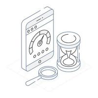 A handy isometric icon of app testing vector